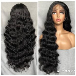 Human hair Body wave wig with frontal (24")