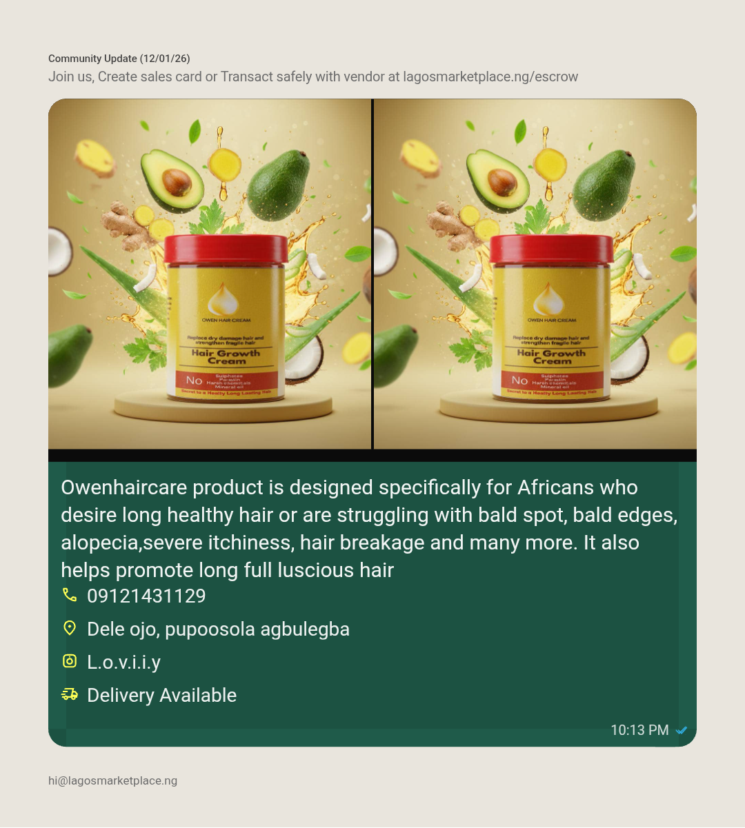 Owenhaircare product is designed specifically for Africans who