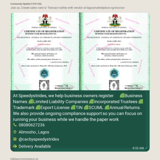 At Speedystrides, we help business owners register👇 ✅Business