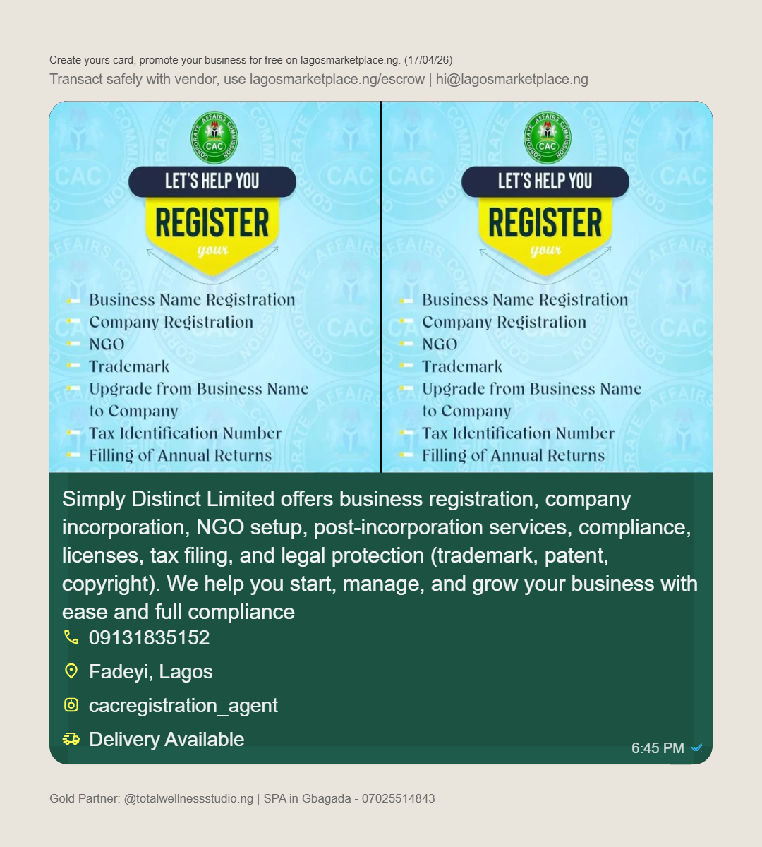 CAC Business Name Registration Service in Lagos | Simply Distinct Limited