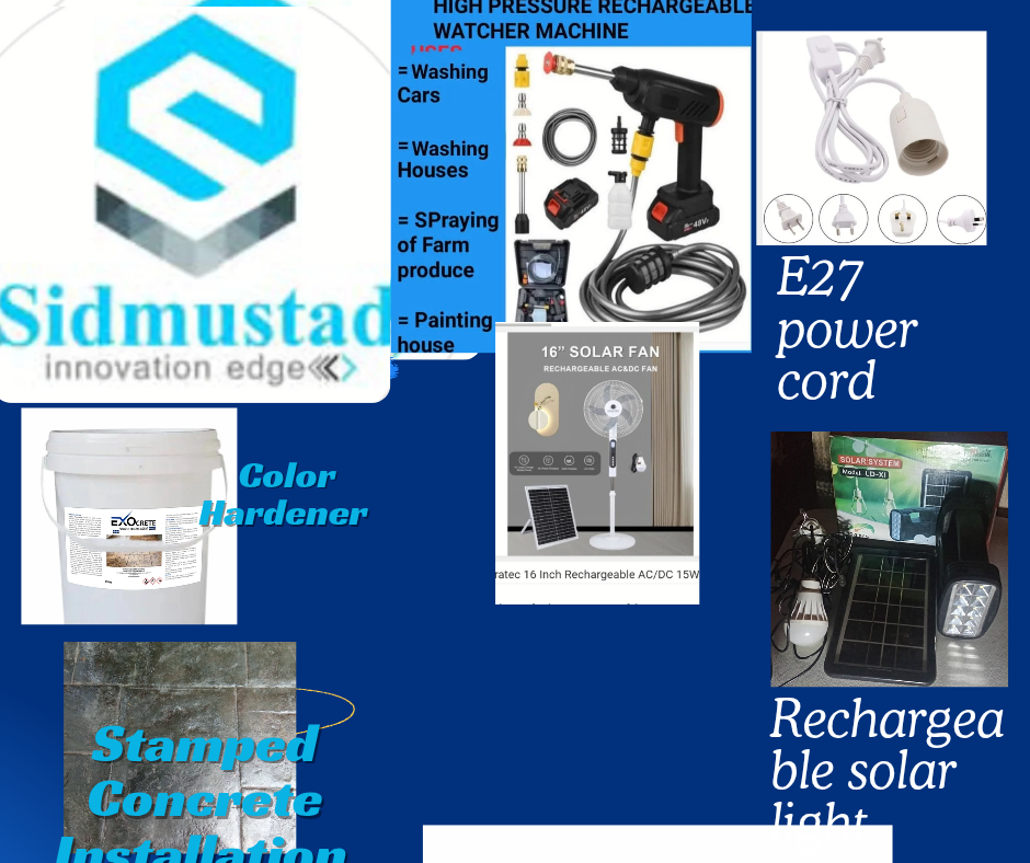 Rechargeable/ Solar fan , light , pressure washer